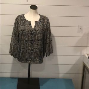 Christopher Banks lightweight blouse grey & navy